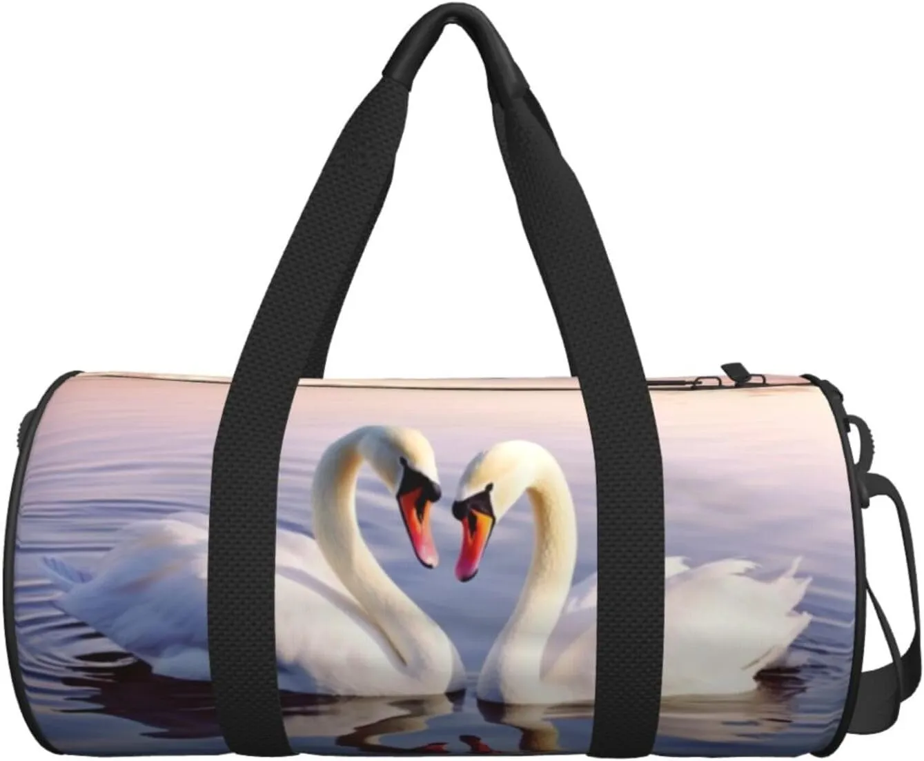 Travel Bag For Women,Swan Heart Print Personal Item Duffle Bags,Weekend Travel Duffel Tote Bag,Travel Sport Gym Bag For Men,Airplane Travel Essentials For Flying
