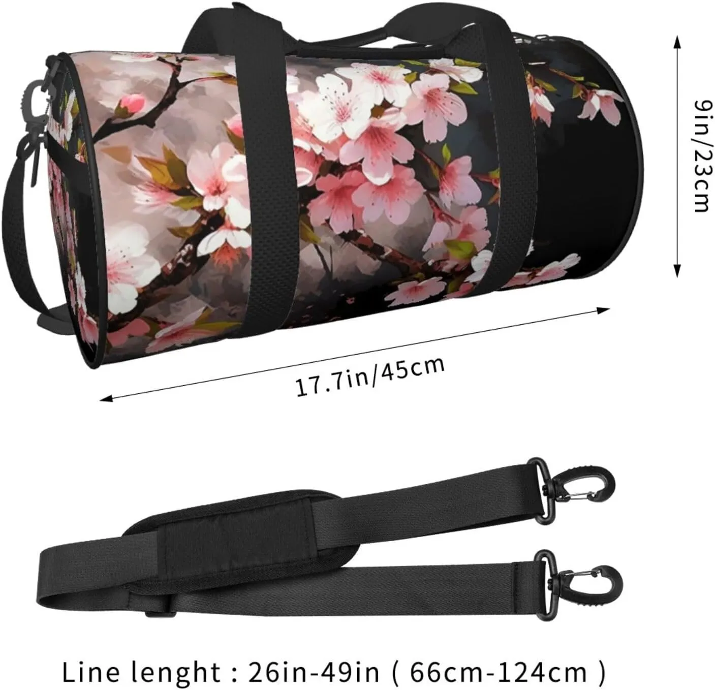 Travel Bag For Women,Tempting Cherry Blossoms Print Personal Item Duffle Bags,Weekend Travel Duffel Tote Bag,Travel Sport Gym Bag For Men,Airplane Travel Essentials For Flying