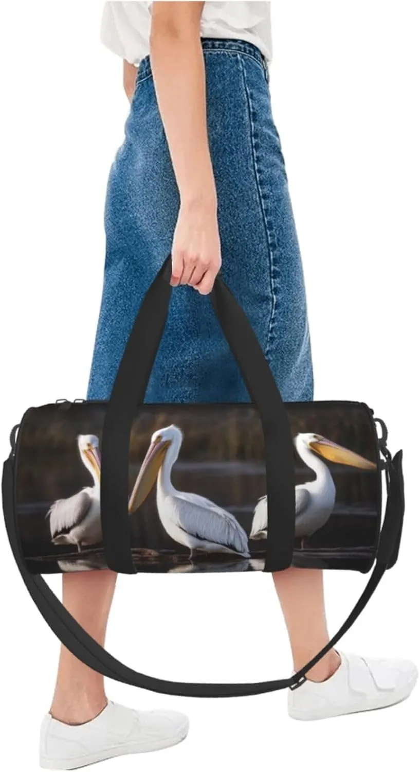 Travel Bag For Women,Three Pelicans Print Personal Item Duffle Bags,Weekend Travel Duffel Tote Bag,Travel Sport Gym Bag For Men,Airplane Travel Essentials For Flying