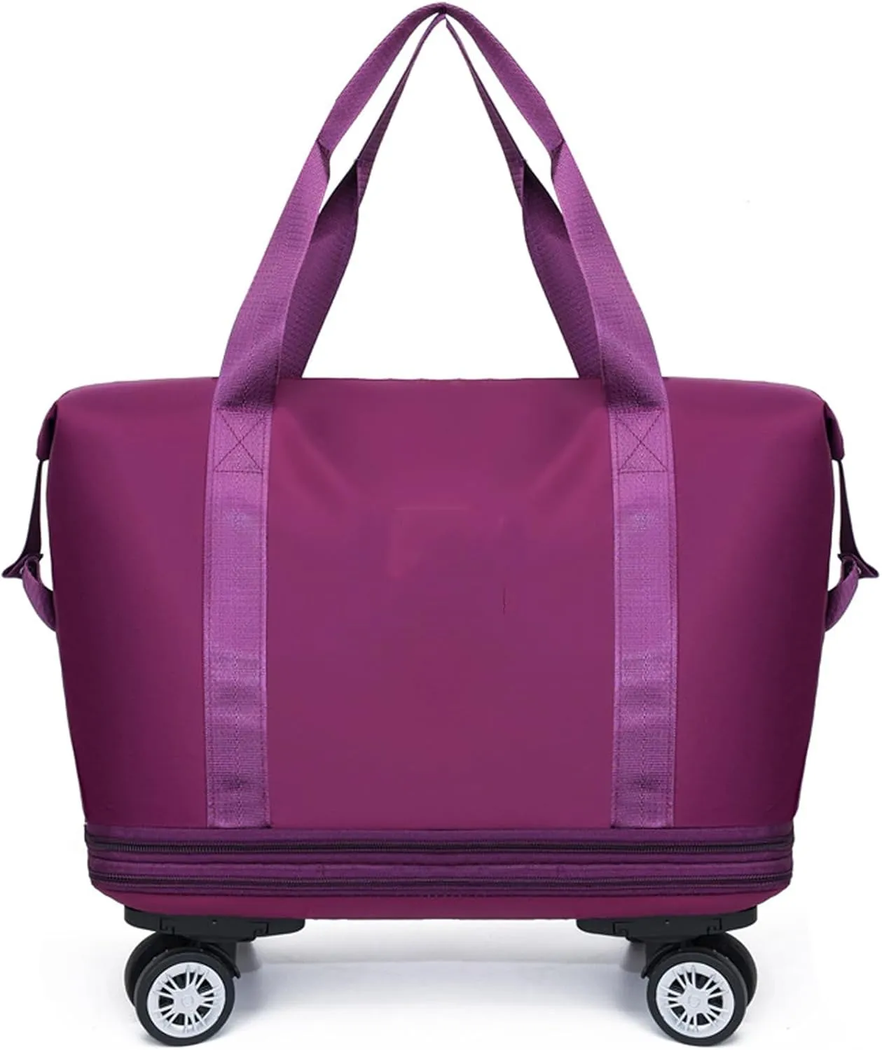 Travel Bag with Wheels，Large Capacity Travel Bag，Universal Wheel Removable,Weekender Bag with Wheels,Overnight Bag with Wheels (Dark Purple)