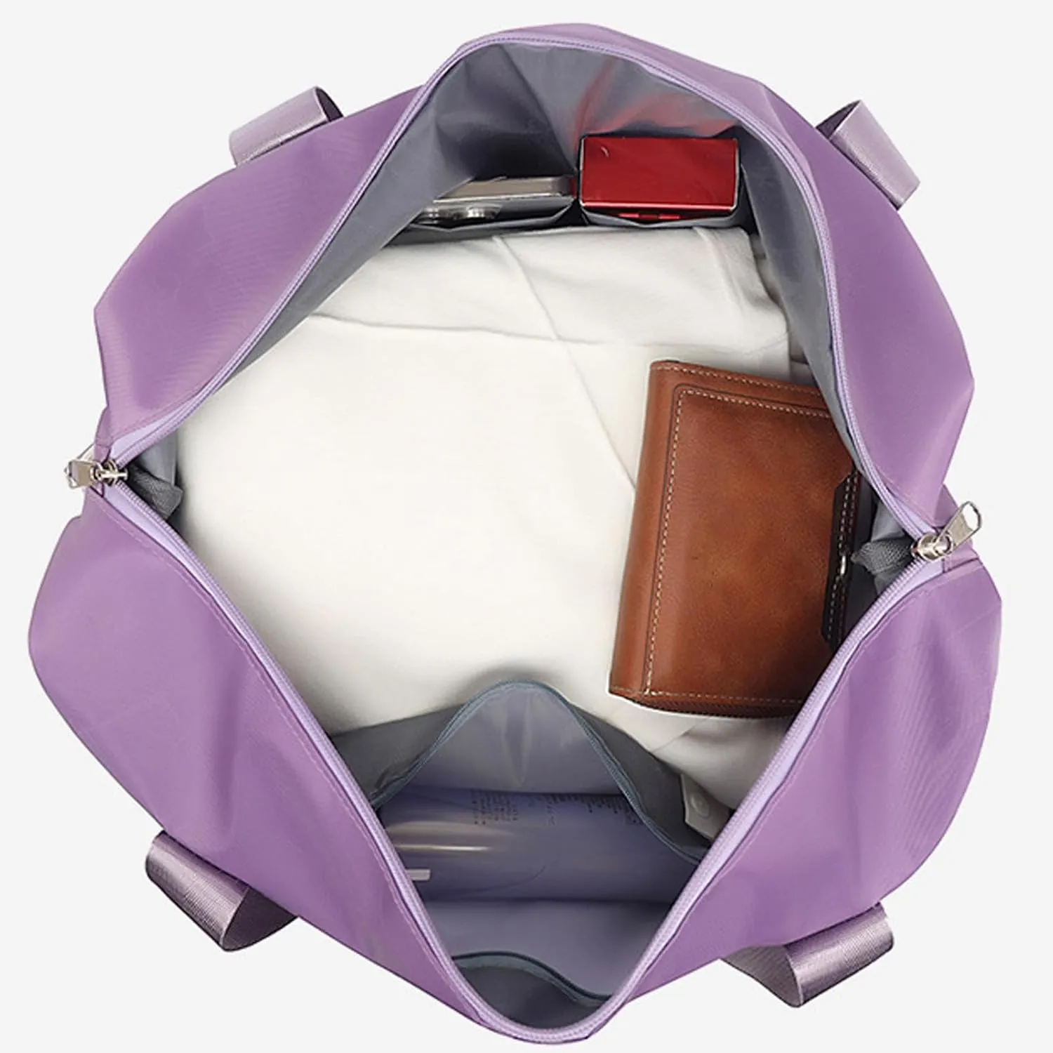 Travel Bag with Wheels，Large Capacity Travel Bag，Universal Wheel Removable,Weekender Bag with Wheels,Overnight Bag with Wheels (Dark Purple)