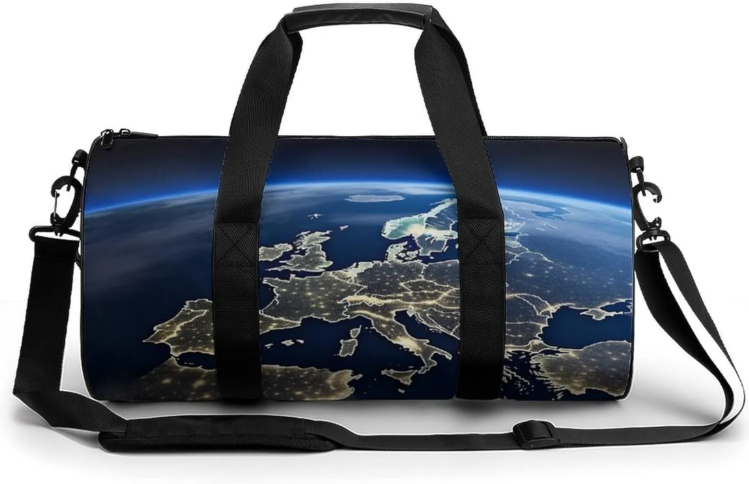 Travel Duffel Bag Weekender Bags for Men Women Large Capacity Overnight Bags Earth from Space Europe Travel Sports Gym Bag Canvas Carry On Tote Bags for Travel Yoga