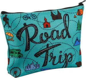 Travel Lover Gift Road Trip Camping Gift Travelling Hiking Lover Zipper Pouch Makeup Bag (Road Trip)