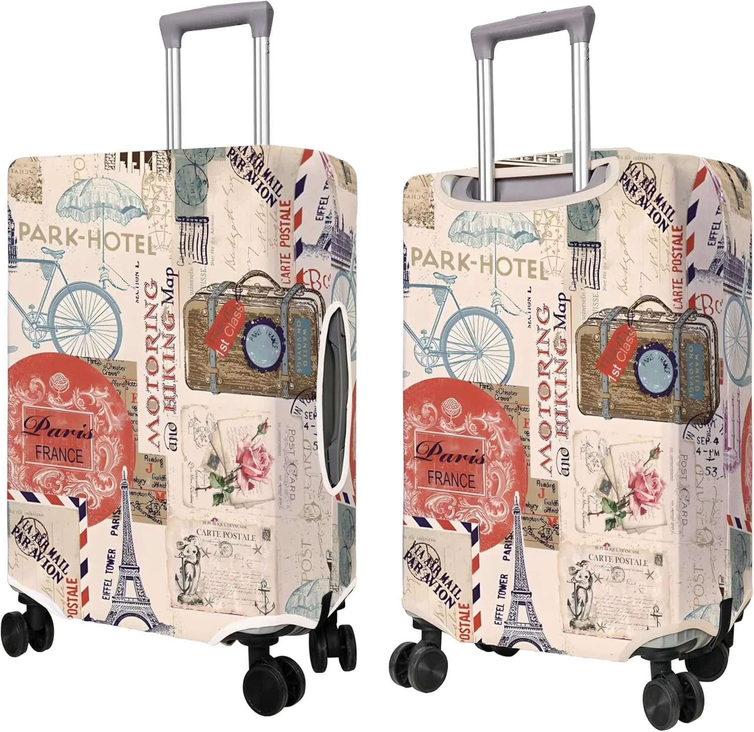 Travel Luggage Cover Suitcase Protector Fits 18-32 Inch Wheel Covers PatternedTravel Related Items Flower Luggage Protector Elastic L