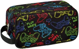 Travel Toiletry Bag for Boys Men, Video Games Waterproof Hanging Dopp Kit for Kids, Shaving Bag with Large Capacity for Travel,Sports Shower