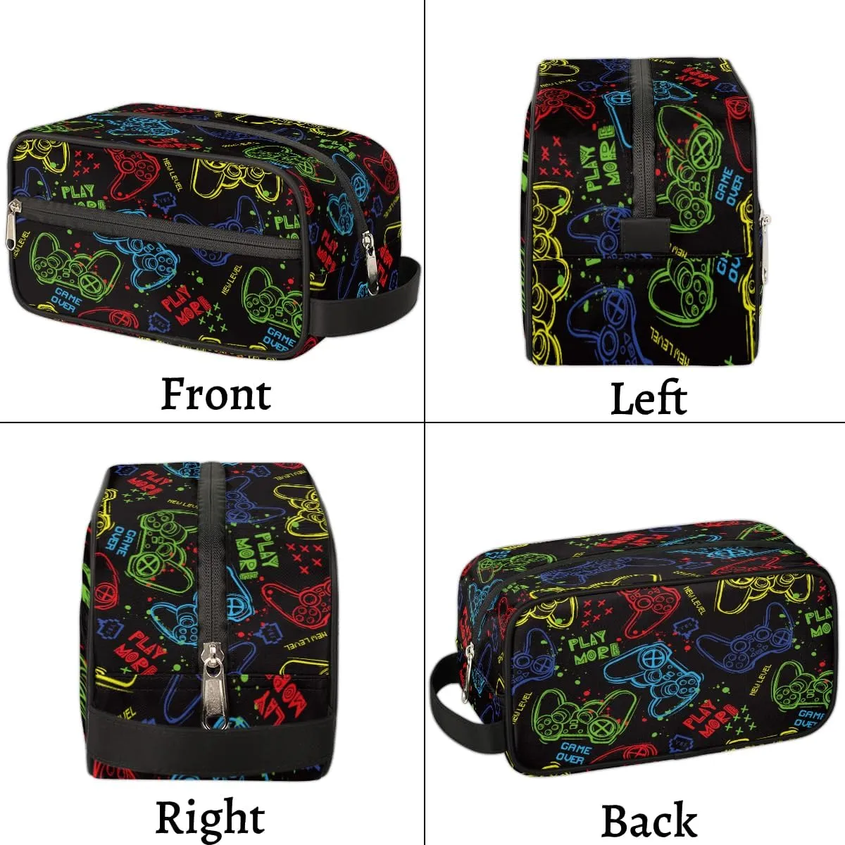 Travel Toiletry Bag for Boys Men, Video Games Waterproof Hanging Dopp Kit for Kids, Shaving Bag with Large Capacity for Travel,Sports Shower