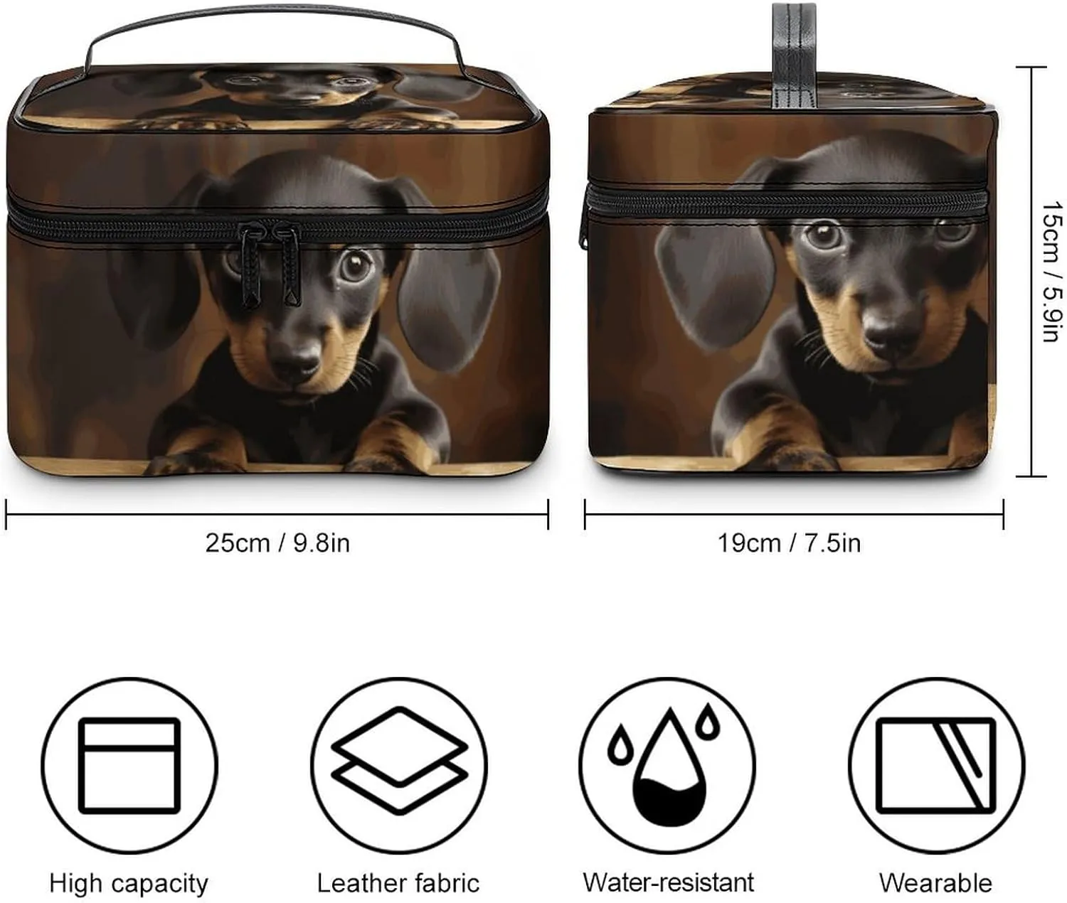 Travel Toiletry Bag for Women And Men,Dog Dachshund Toiletry Organizer, Makeup Bag Travel Organizer for Shampoo,Toiletries