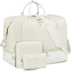 Travel Weekender Bag for Women, Overnight Bag with Shoe Compartment, Oversized Travel Duffel Bag Carry On Tote with Trolley Sleeve 21" for Weekend Travel Business Trip