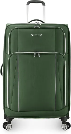 Traveler's Choice Lares Softside Expandable Luggage with Spinner Wheels, Green, Checked 30-Inch