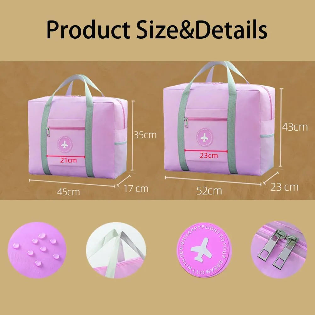 Travels Duffle Weekender Bags Large Overnight Weekend Tote Bag Personal Item Bags with Trolley Sleeve for Airplanes (Large-Purple)