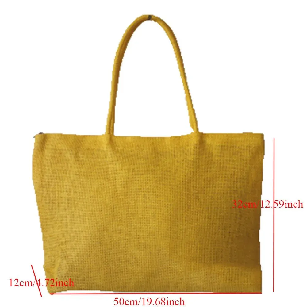 Trendy Large Straw Beach Bag for Women
