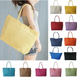 Trendy Large Straw Beach Bag for Women