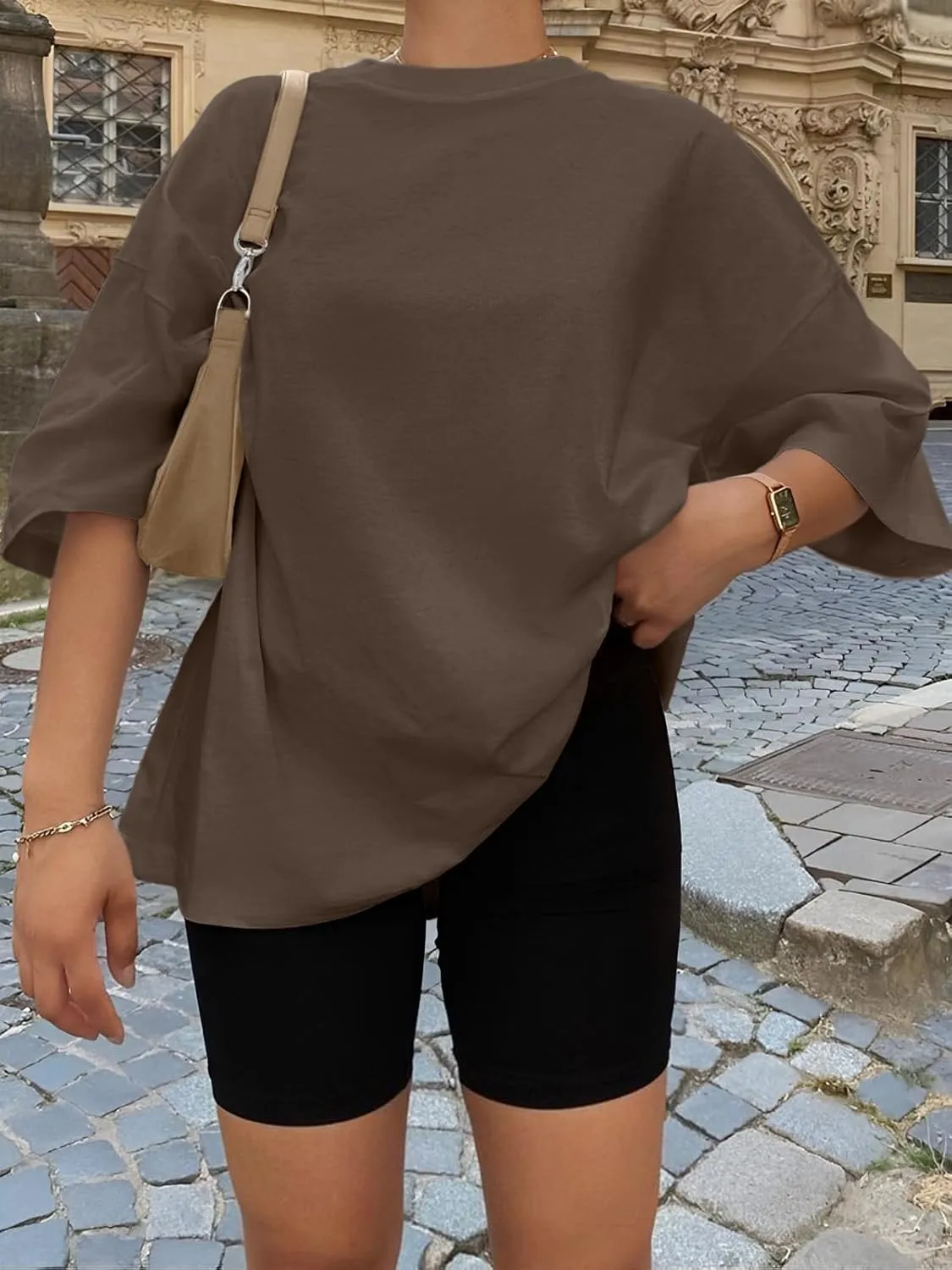Trendy Queen Womens Oversized Summer T Shirts Fashion Workout Plus Size Tops Short Sleeve Beach Vacation Gym Clothes 2025