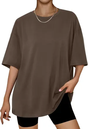 Trendy Queen Womens Oversized Summer T Shirts Fashion Workout Plus Size Tops Short Sleeve Beach Vacation Gym Clothes 2025