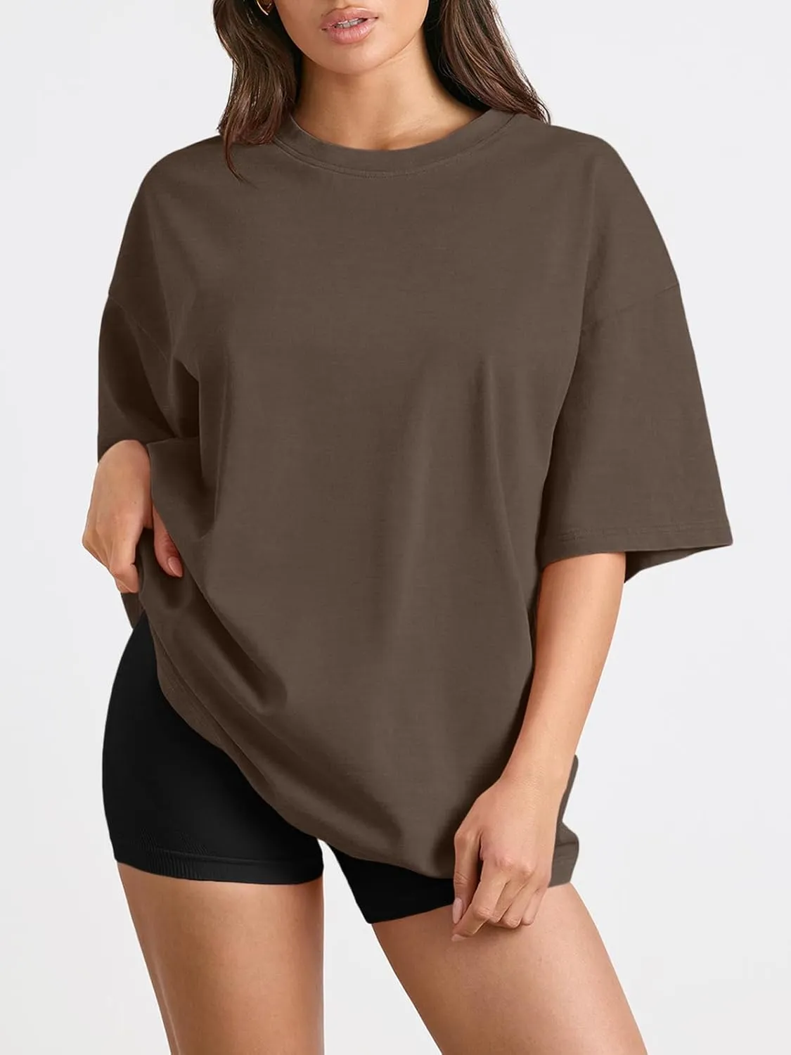 Trendy Queen Womens Oversized Summer T Shirts Fashion Workout Plus Size Tops Short Sleeve Beach Vacation Gym Clothes 2025