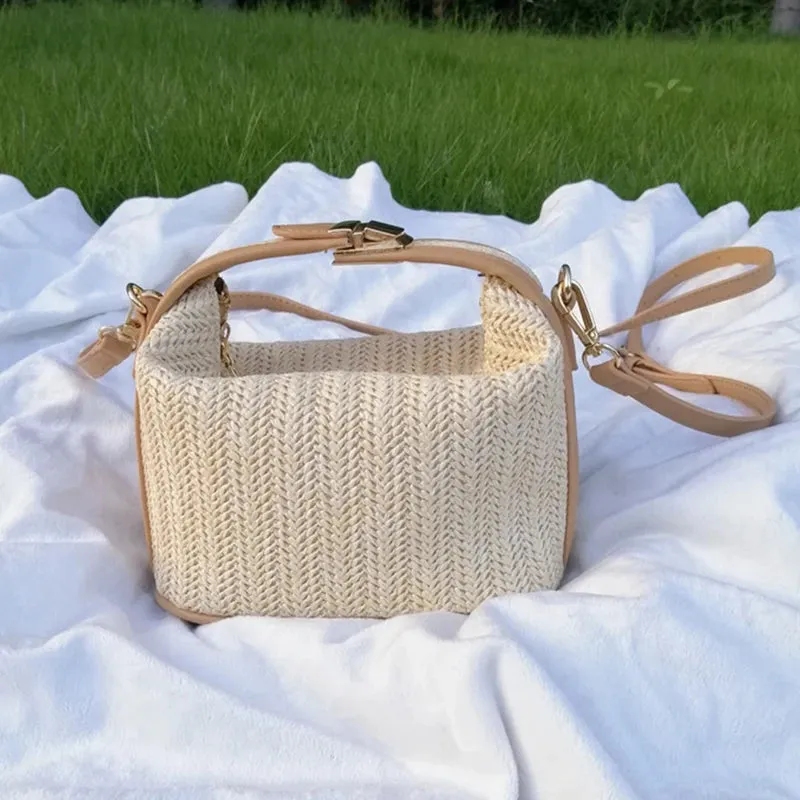 Trendy Straw Woven Bucket Bag