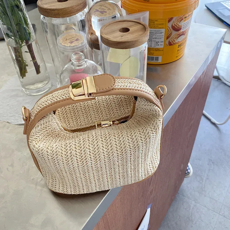 Trendy Straw Woven Bucket Bag