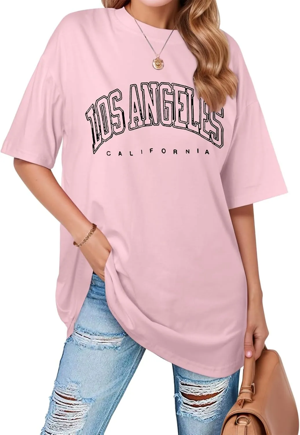 Trendy Tunic Tops for Women 2025 Los Angeles California Gym Cute Loose Fit Long Tee Shirts Going Out Oversized Summer