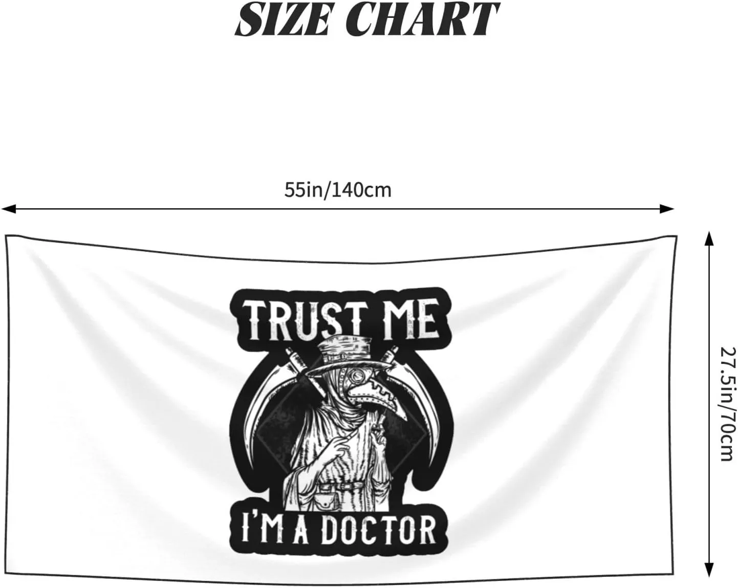 Trust Me I'm A Doctor I Medieval Plague Doctor Beach Towel 27.5x55 Inches - Ultra Soft Quick Dry Sand Towel, Lightweight Large Bath Towel for Pool, Summer, Travel