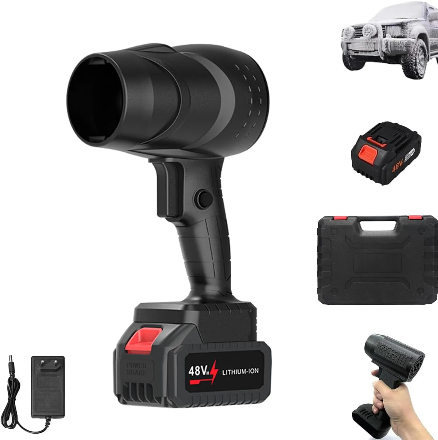 Turbo Jet Blower, Compressed Air Duster, Jetpro Maxx Portable Jet Blower, Portable Handheld Mini Violent Dust Blower, Cordless Turbo Air Duster for Car Drying