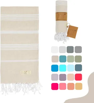 Turkish Bath Towels, Sand Free, Quick Dry, Lightweight, Travel Towel for Adults, Yoga Towels (Beige)