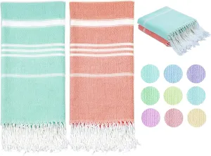Turkish Beach Towel Quick Dry Absorbent Cotton Lightweight Thin Bathroom Bath Pool Swim Towels Extra Large Oversized Sand Free Beach Accessories Essentials Stuff Cloud Gift for Adults
