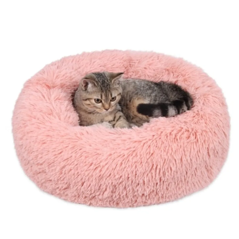 Ultra Plush Round Pet Bed with Soft Long Fur