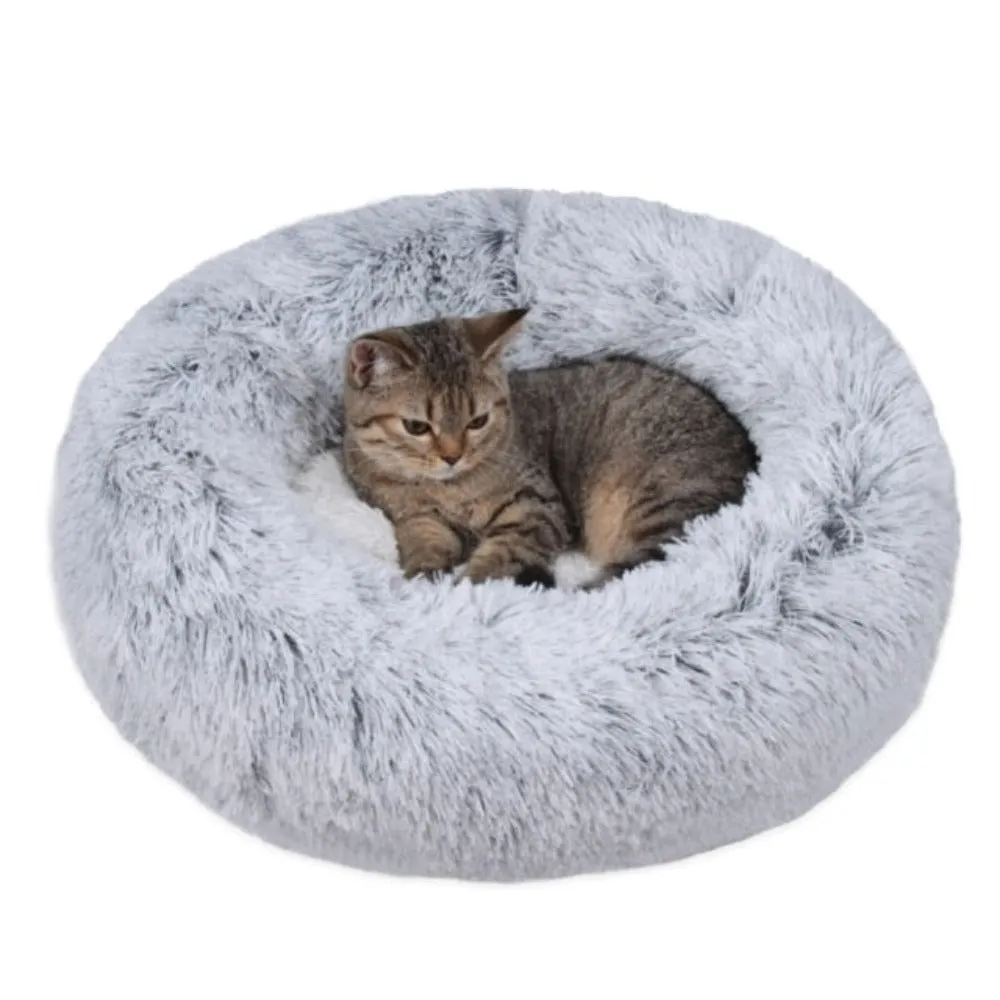 Ultra Plush Round Pet Bed with Soft Long Fur