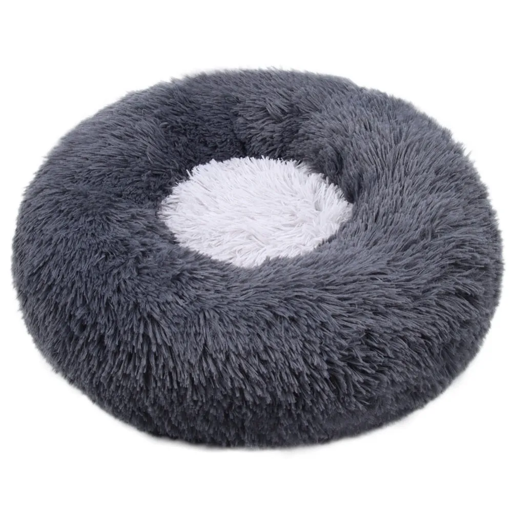 Ultra Plush Round Pet Bed with Soft Long Fur