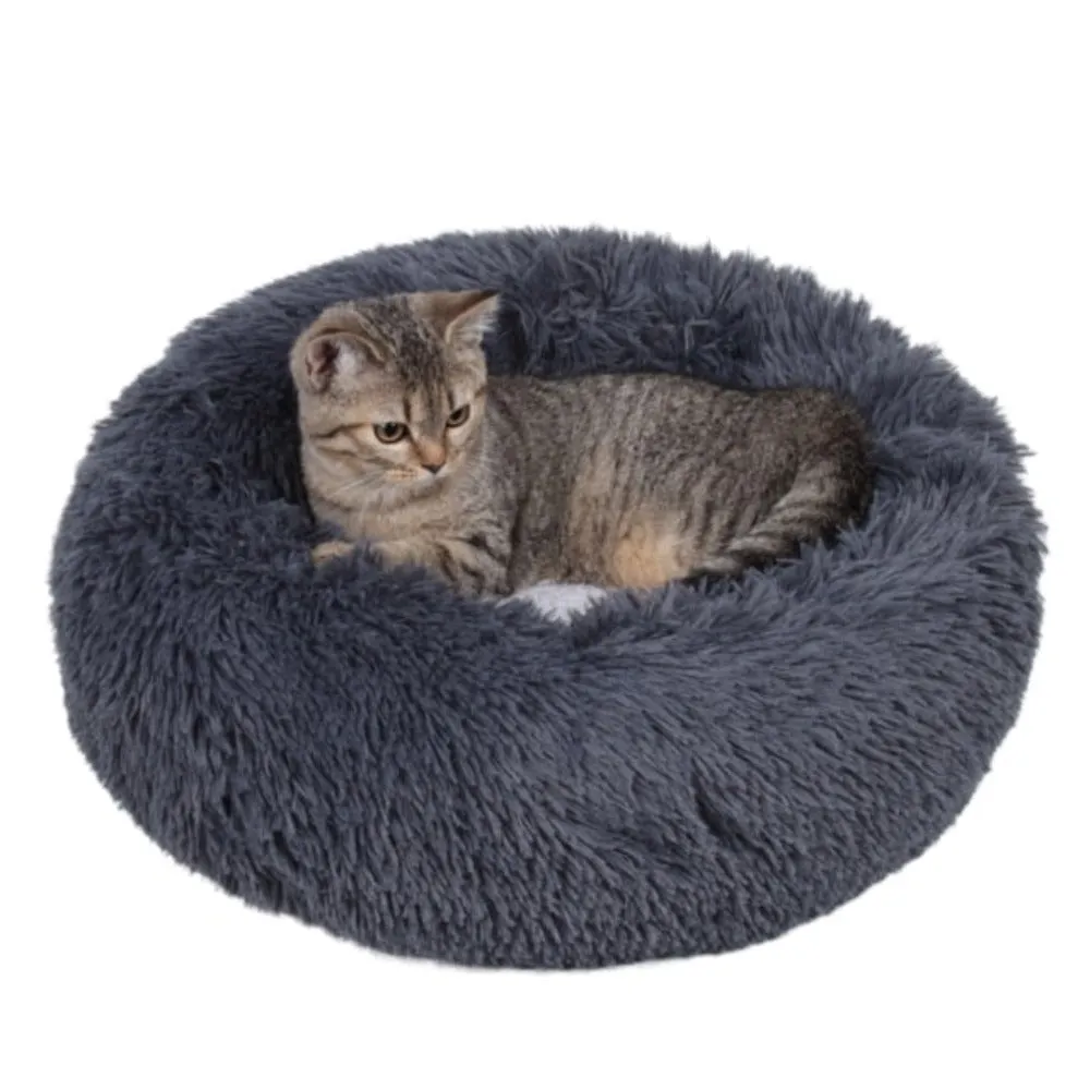 Ultra Plush Round Pet Bed with Soft Long Fur