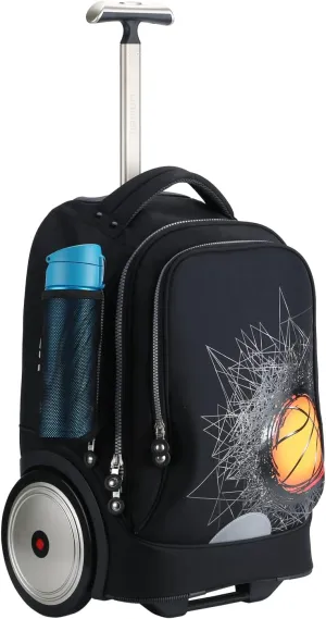 UNIKER Rolling Laptop Bag for 14 Inch Laptop,Roller Bag,Backpack with Wheels,20 Inch Wheeled Computer Bag (Basketball)