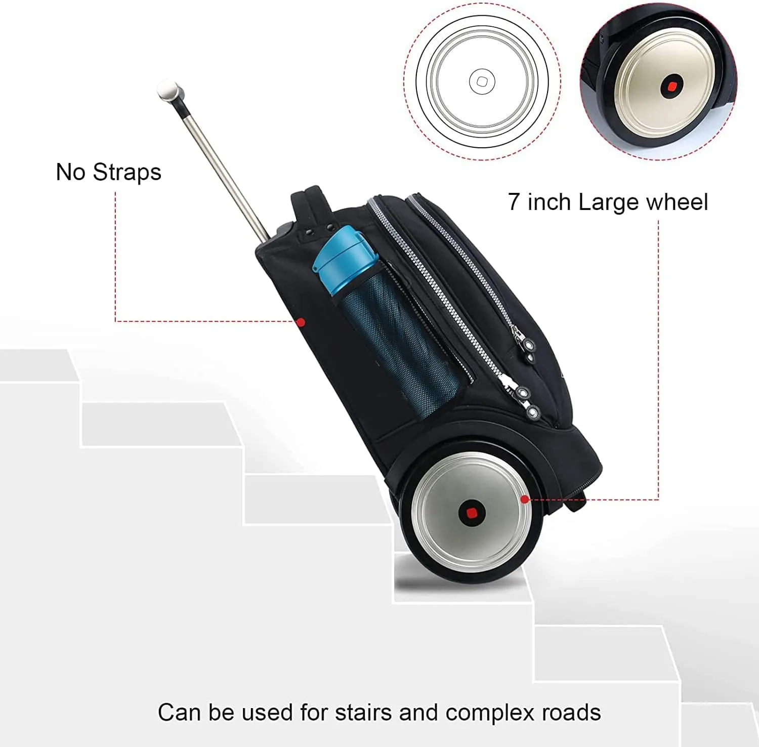 UNIKER Rolling Laptop Bag for 14 Inch Laptop,Roller Bag,Backpack with Wheels,20 Inch Wheeled Computer Bag (Basketball)