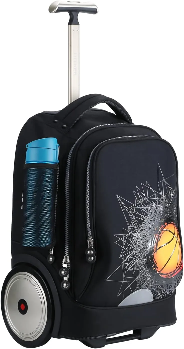 UNIKER Rolling Laptop Bag for 14 Inch Laptop,Roller Bag,Backpack with Wheels,20 Inch Wheeled Computer Bag (Basketball)