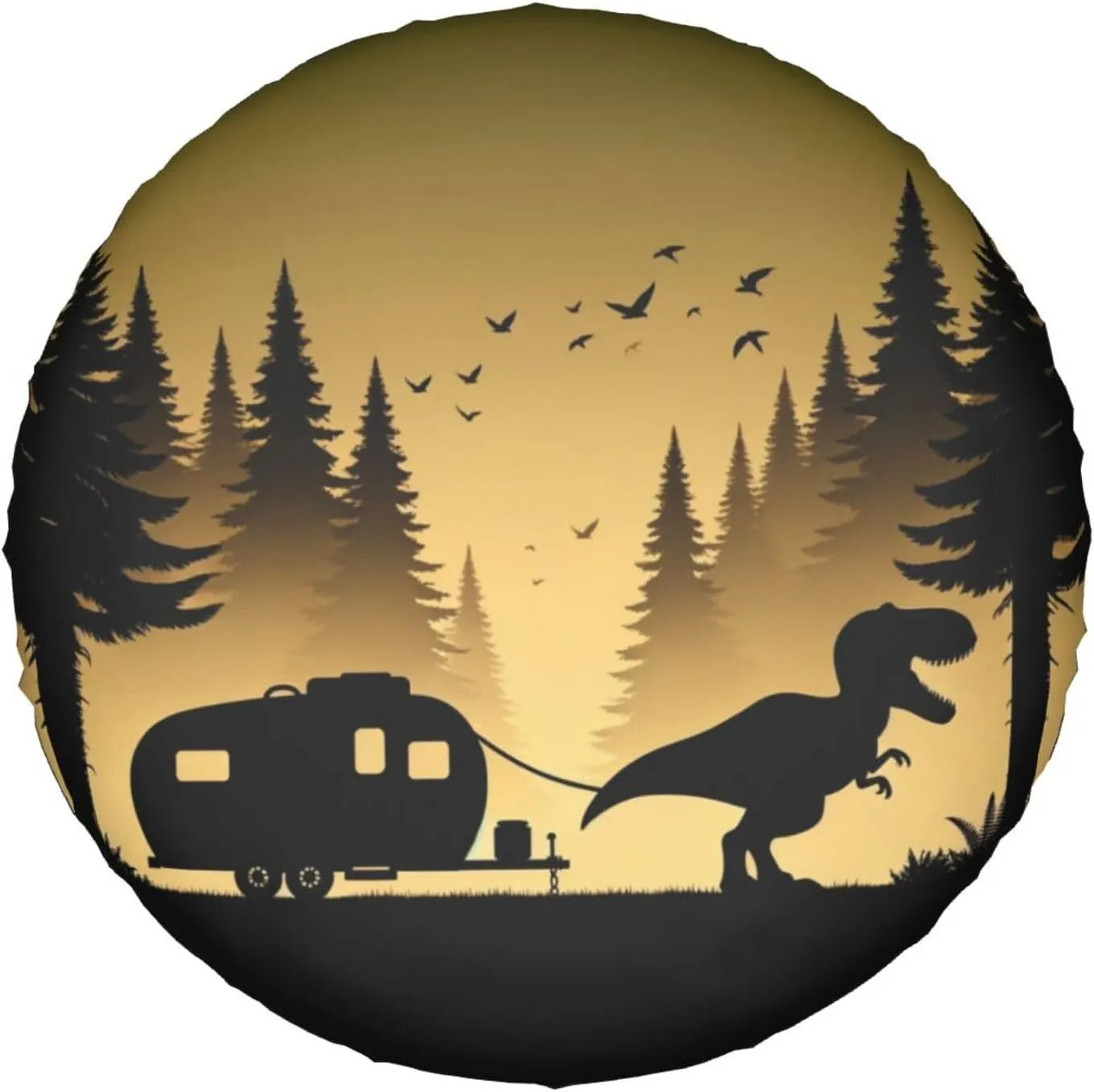 Universal Fit Spare Tire Cover for Rv, SUV, Camper - Dinosaur Trailer Decorative Tire Covers Weatherproof, Wheel Protector for Camping & Travel Trailer