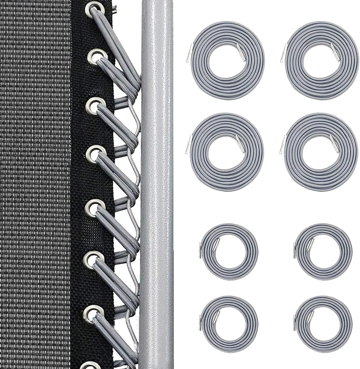 Universal Replacement Bungee Cords for Zero Gravity Chair Zero Gravity Recliner Repair Tool Lounge Recliner Repair Kit(Grey,8Cords)