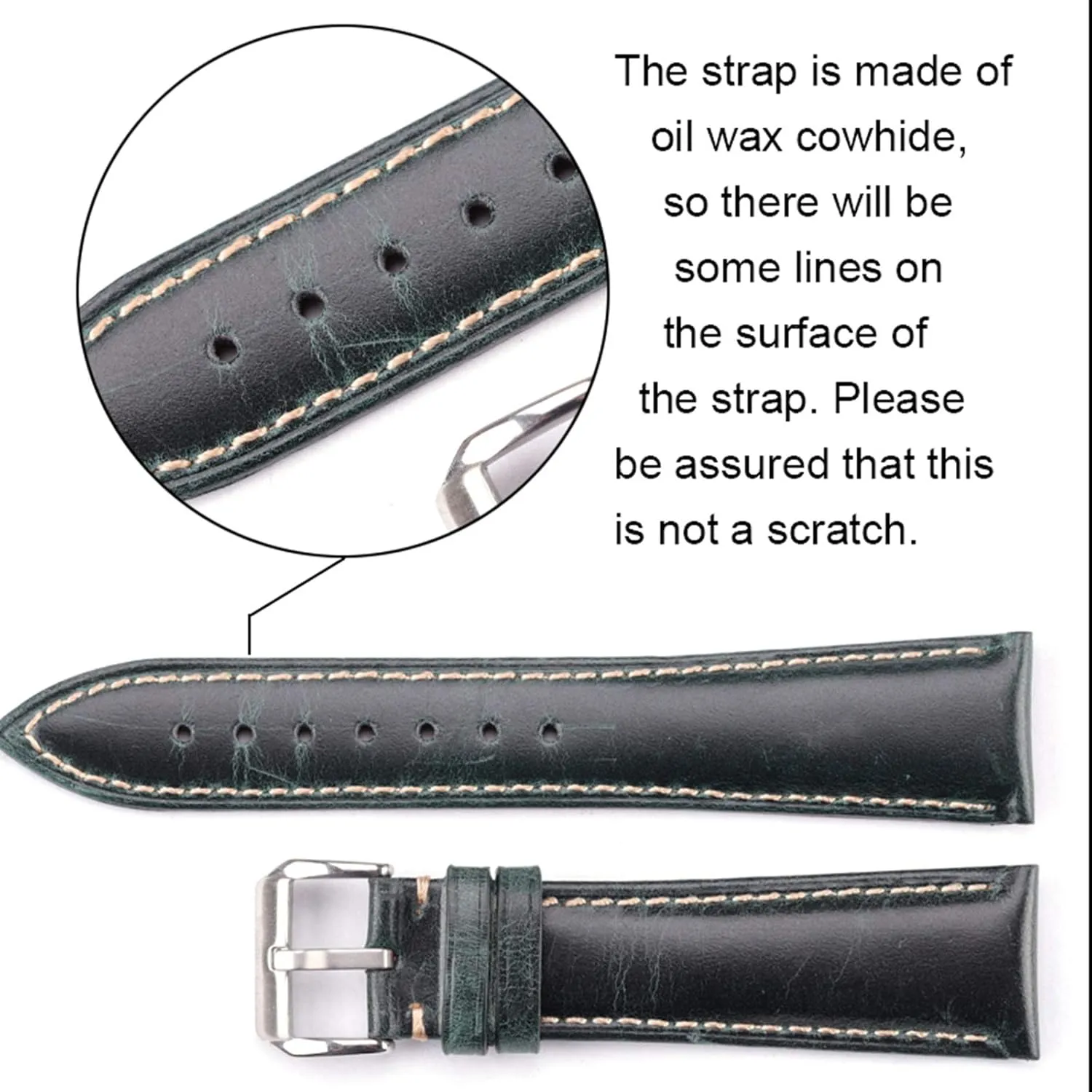 Universal Strap,18/20/22/24mm Oil Wax Genuine Leather Watchband Women Men Cowhide Pin Buckle Watch Strap Band Retro Bracelet Replacement