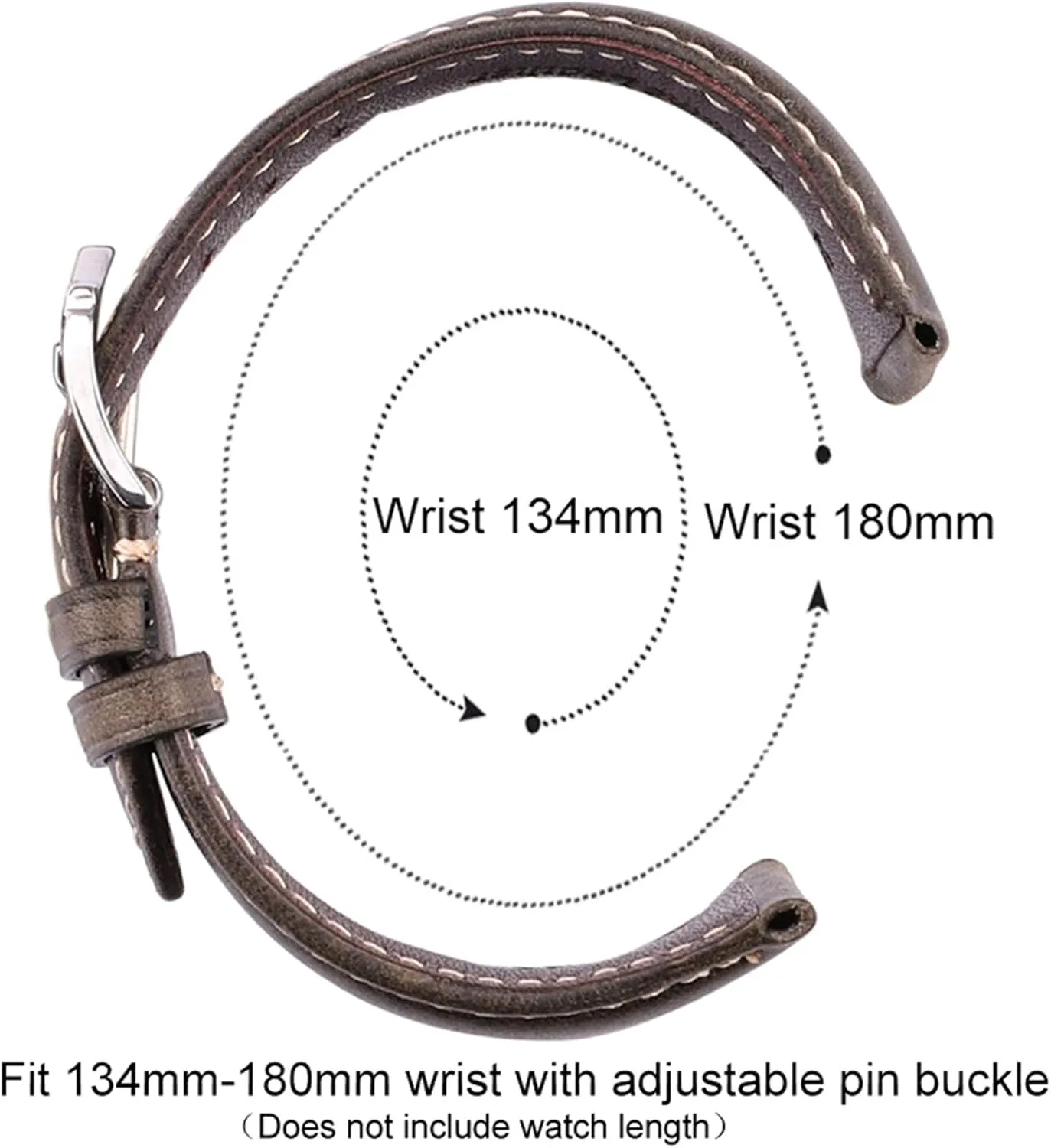 Universal Strap,18/20/22/24mm Oil Wax Genuine Leather Watchband Women Men Cowhide Pin Buckle Watch Strap Band Retro Bracelet Replacement