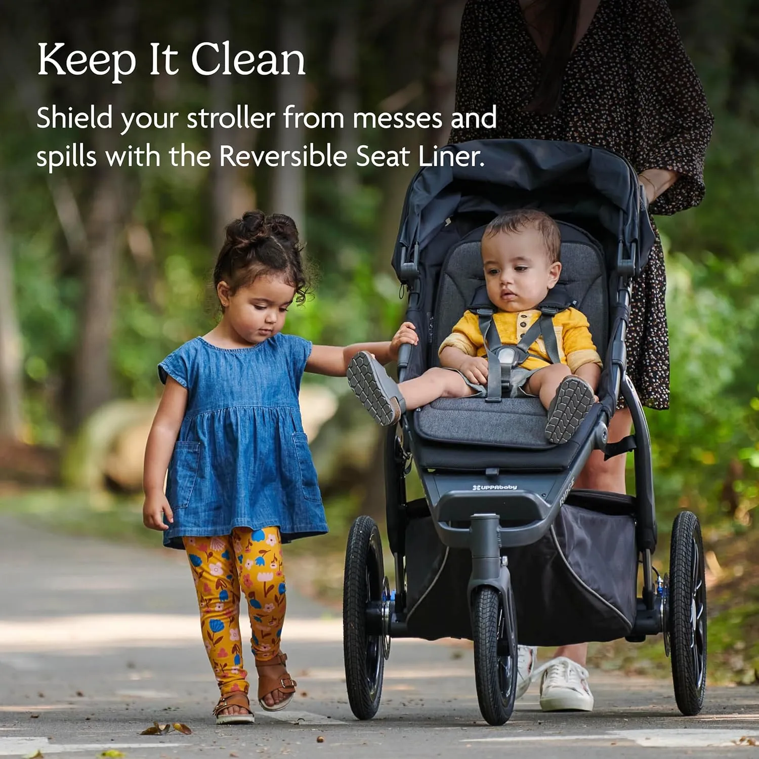 UPPAbaby Reversible Seat Liner/Water-Resistant and Comfortable/Easy Stroller Attachment/Phoebe (Breathable Light Grey/Cozy Fleece)