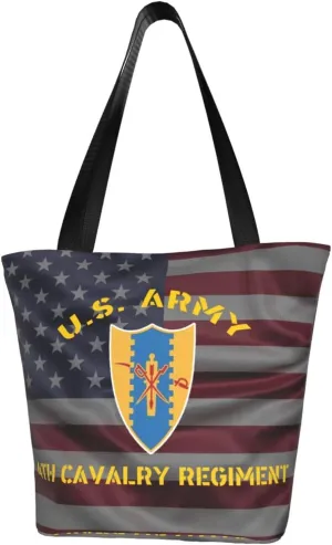 Us Army 4th Cavalry Regiment Fashion Shoulder Bag Large Capacity For Man Or Woman
