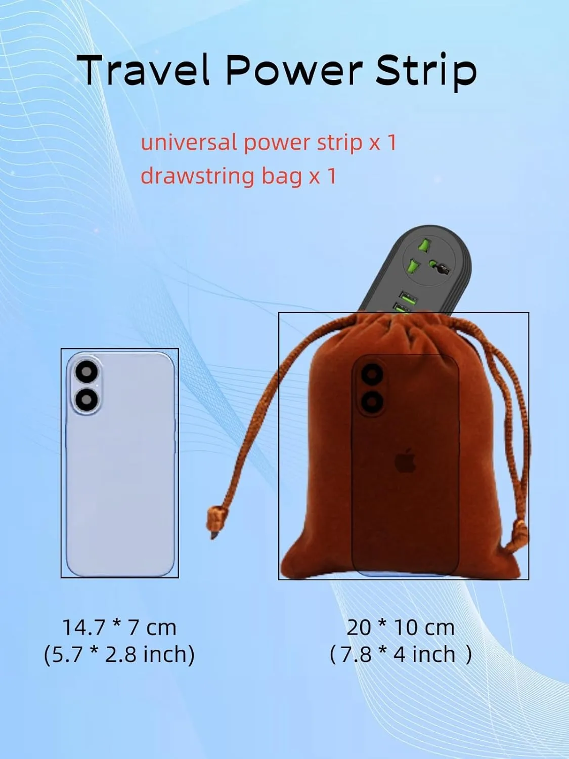 US to UK Plug Adapter, COOFINE Universal Power Strip with 2 AC Outlets, 3 USB Ports (1 USB C), 110-240v, 6ft International Power Adapter with Portable Bag, Overseas Travel Work Must Haves