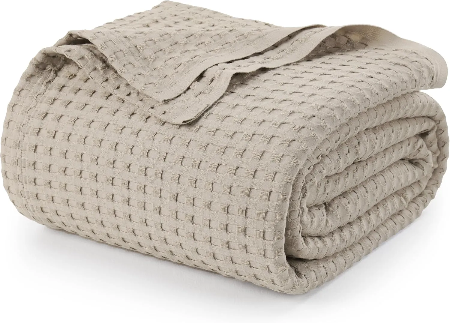 Utopia Bedding Khaki 100% Cotton Waffle Blanket 300 GSM [Twin - 90x72 Inch] Soft Lightweight Breathable Bed Blanket for All Season
