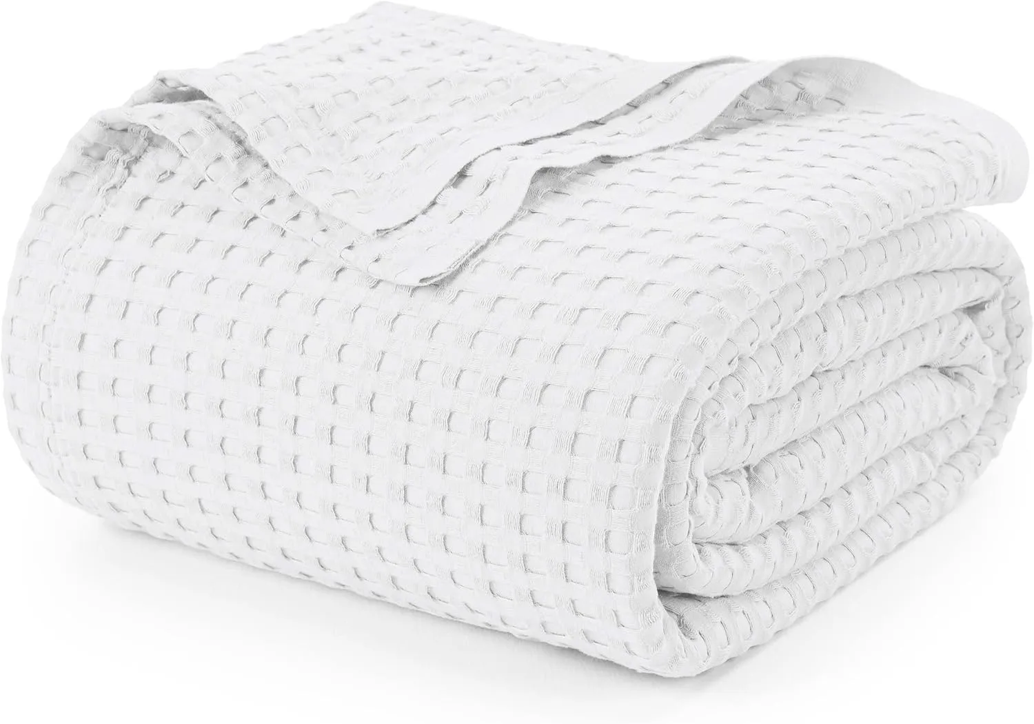 Utopia Bedding White 100% Cotton Waffle Blanket 300 GSM [Twin - 90x72 Inch] Soft Lightweight Breathable Bed Blanket for All Season
