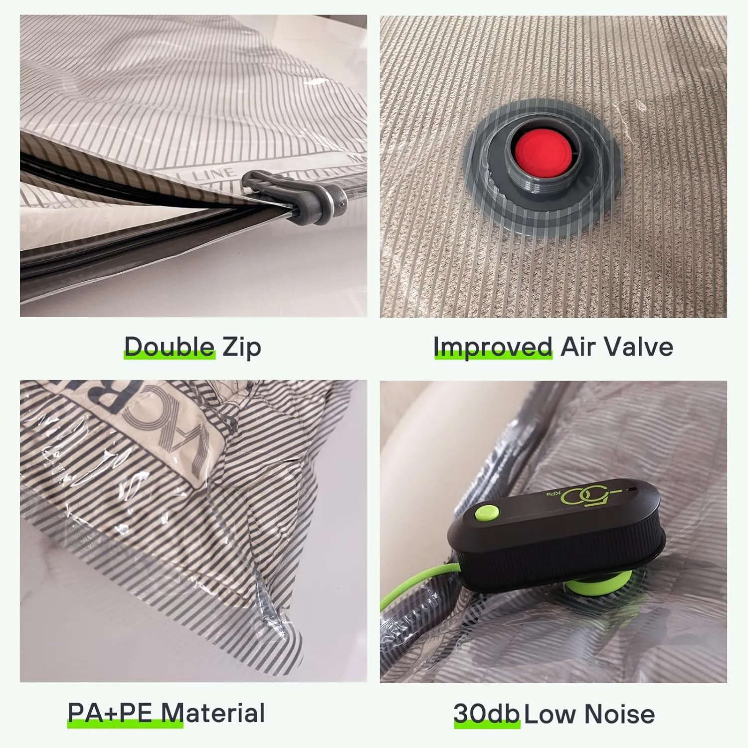 Vacuum Bags for Travel with USB Pump, 12 Pack Carry-on Size Compression Packing for Luggage and Suitcase, Space Saver Bags for Clothes and Clothing Travel