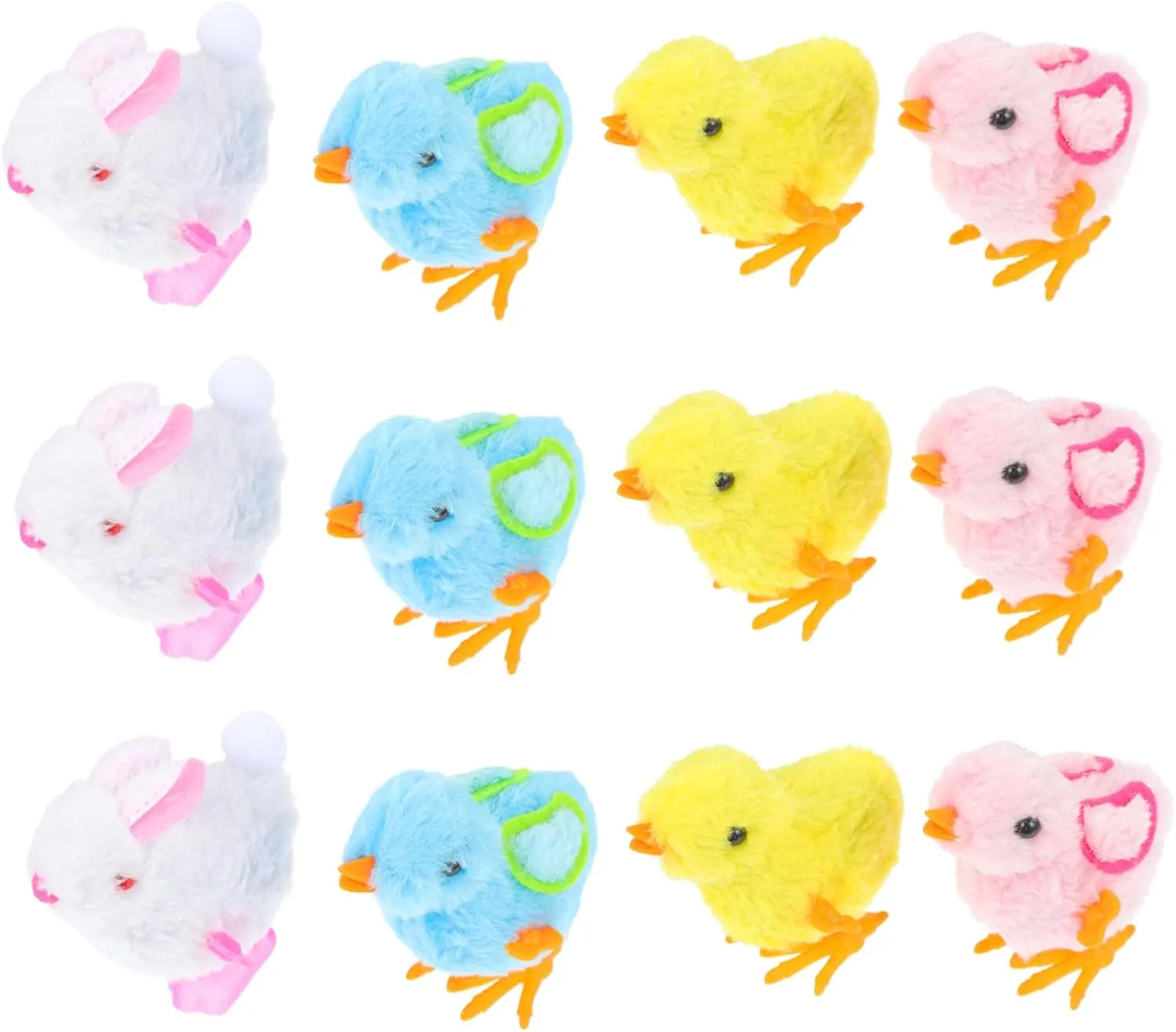 VANZACK 12Pcs Decorative Animal Clockwork Wind Up Chicken Bunny Playthings for Room Decoration Educational Fun and Portable Entertainment