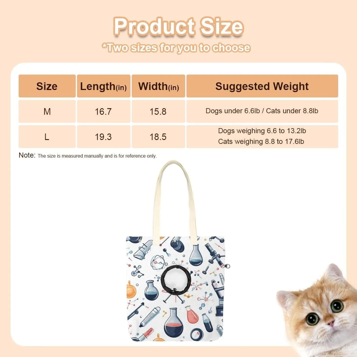 Variety Scientific Education Elements Pet Shoulder Carrying Bag, Canvas Shoulder Bag Dog Carrier, Portable Cat Small Tote Chest Bag