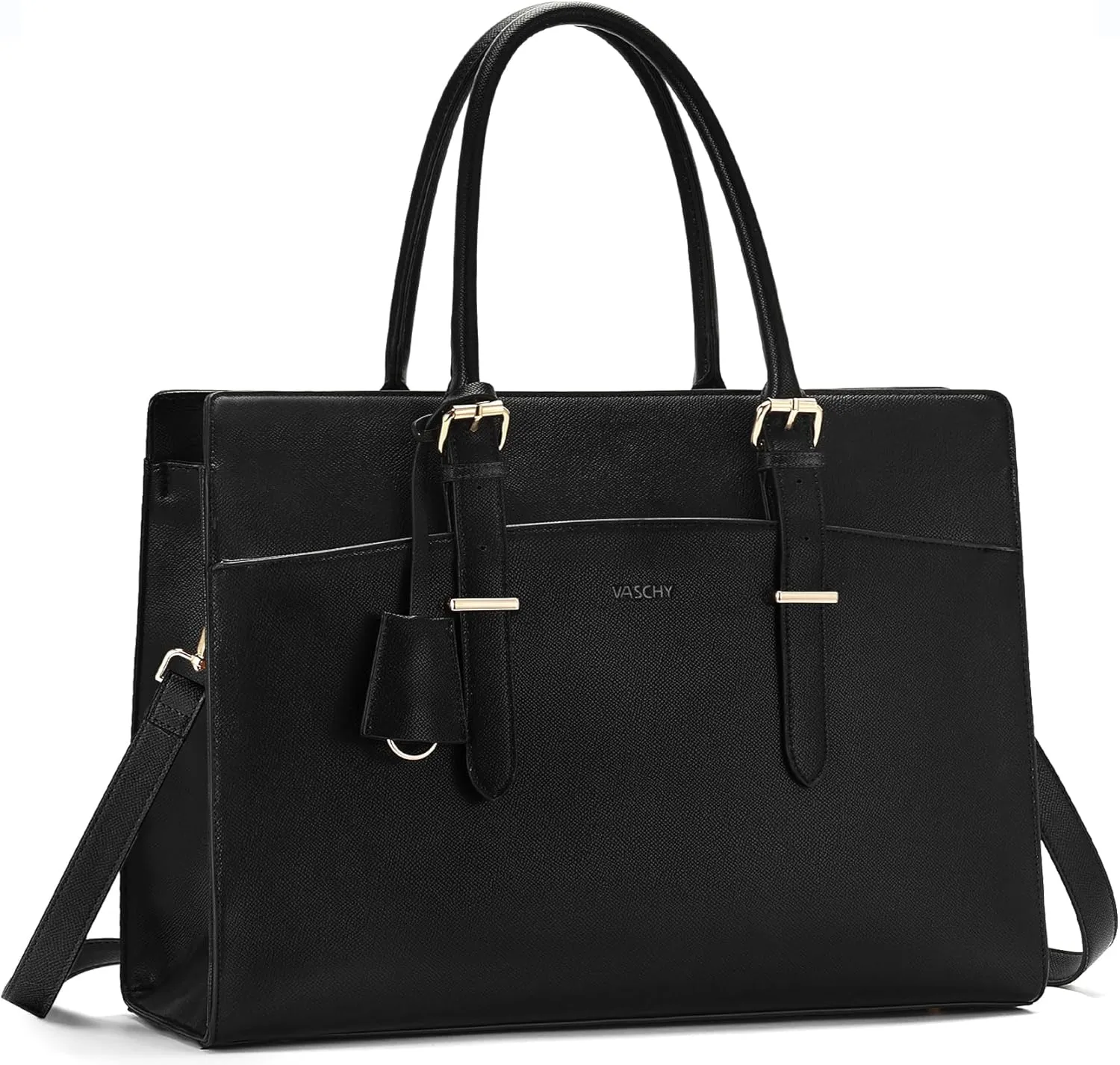 VASCHY Laptop Bag for Women, Vegan Leather 15.6 Inch Computer Large Work Tote Purse Business Briefcase Handbag Shoulder Bag