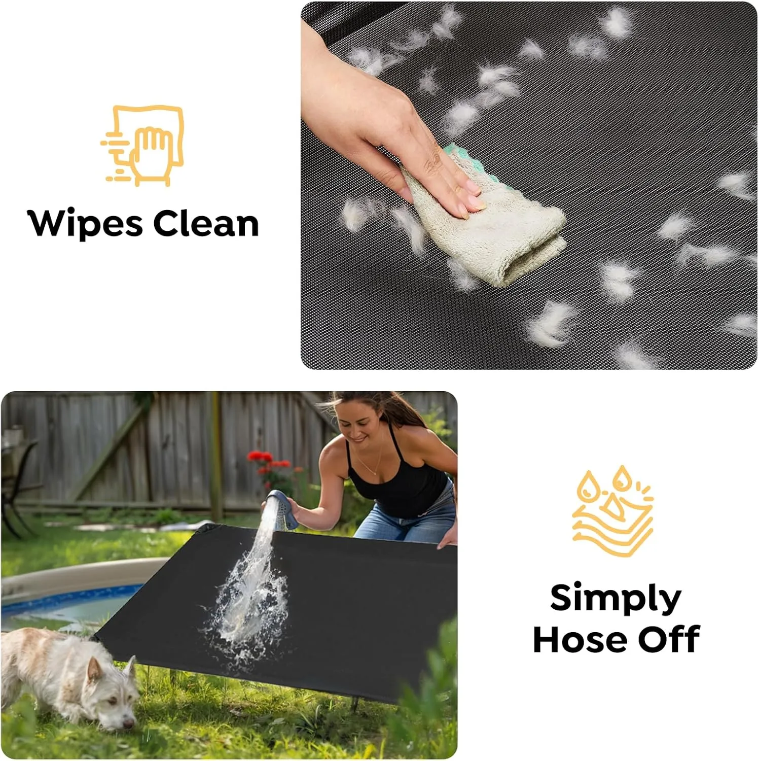 Veehoo Cooling Elevated Dog Bed, Portable Raised Pet Cot with Washable & Breathable Mesh, No-Slip Feet Durable Dog Cots Bed for Indoor & Outdoor Use, X Large, CWC1803-XL