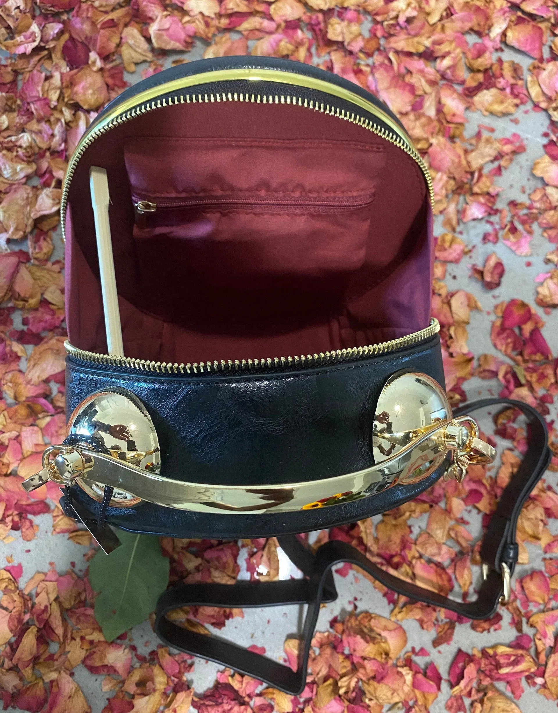 Vegan Leather Handbag | Black & Gold Vintage Clock Clutch | Retro Roman Numeral Clock Purse | Custom Evening Bags | Popular Right Now