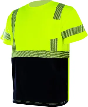 VENDACE Hi Vis Reflective Safety Shirts for Men ANSI Class 3 High Visibility Construction Work T Shirt(Yellow,L)