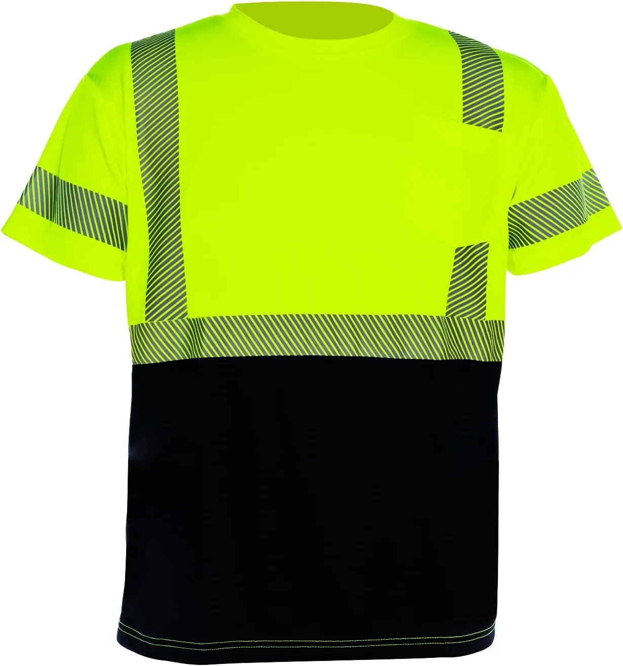 VENDACE Hi Vis Reflective Safety Shirts for Men ANSI Class 3 High Visibility Construction Work T Shirt(Yellow,L)